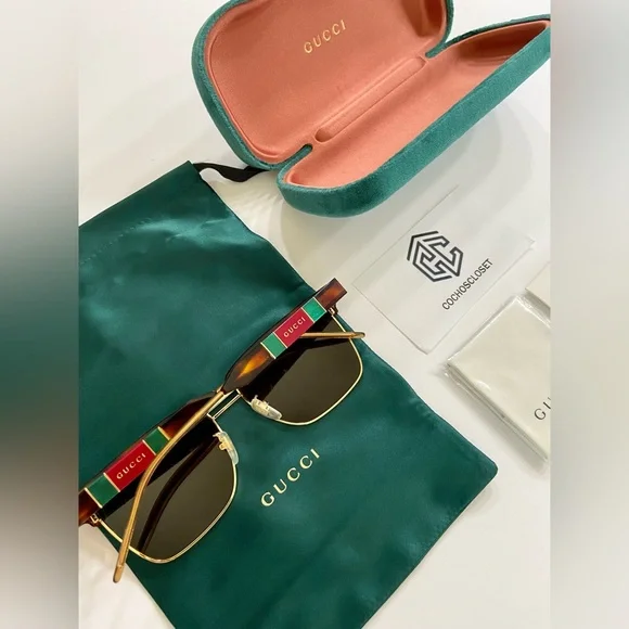 GUCCI SUNGLASSES GG0603S YELLOW SEE THROUGH MENS CLUBMASTER STYLE RX ABLE - Picture 6 of 16